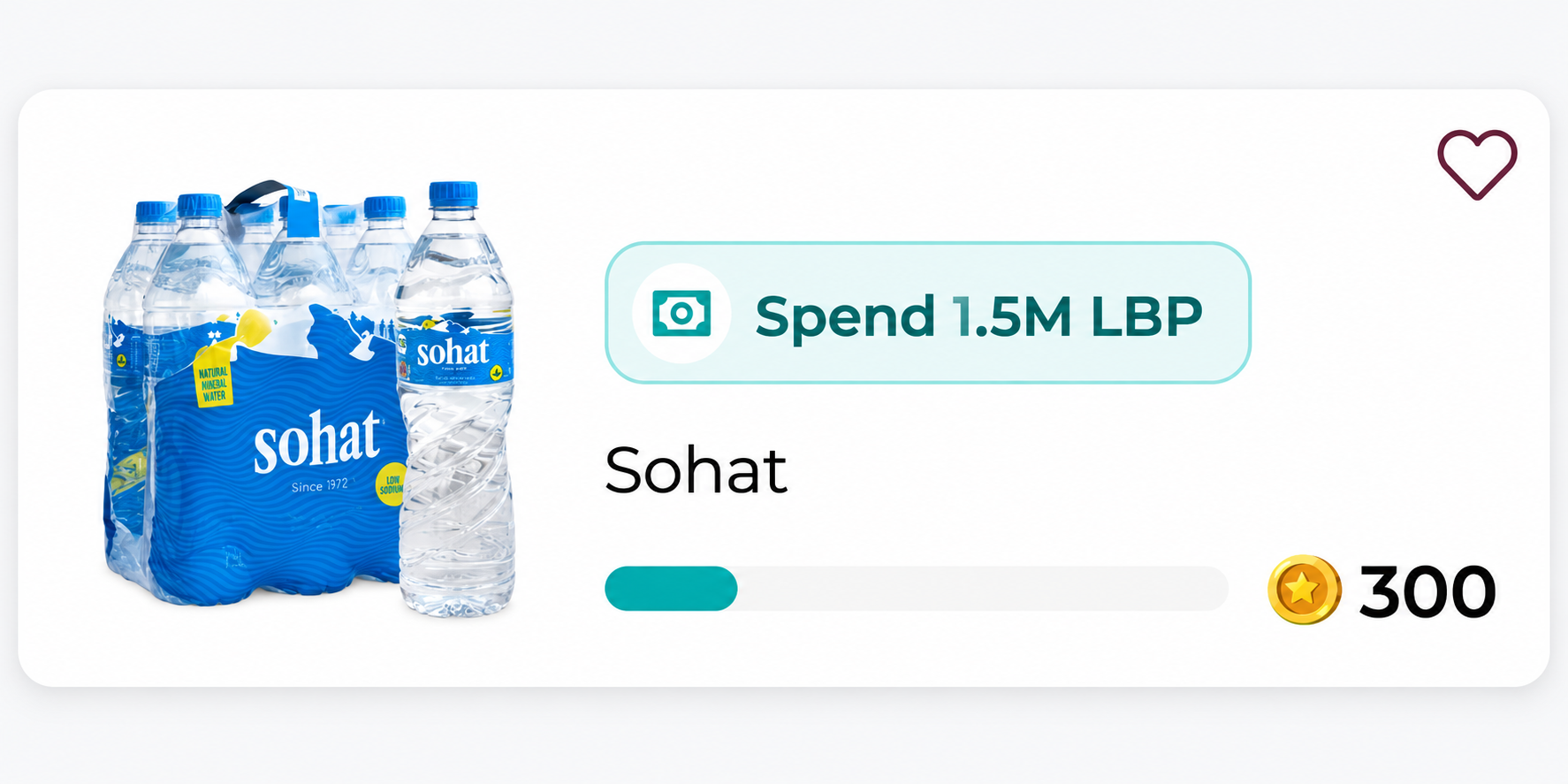 Example Sohat offer: spend 1.5M LBP and earn 300 Jawaez points.
